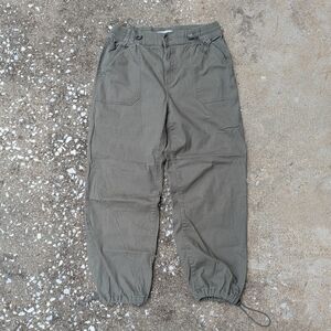 Women's Olive Green Baggy Jogger Pants